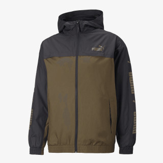Puma COLOURBLOCK HOODED WINDBREAKER DEEP OLIV 