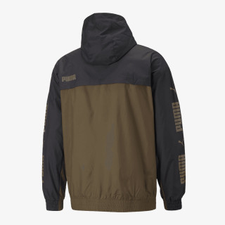 Puma COLOURBLOCK HOODED WINDBREAKER DEEP OLIV 