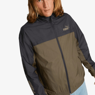 Puma COLOURBLOCK HOODED WINDBREAKER DEEP OLIV 
