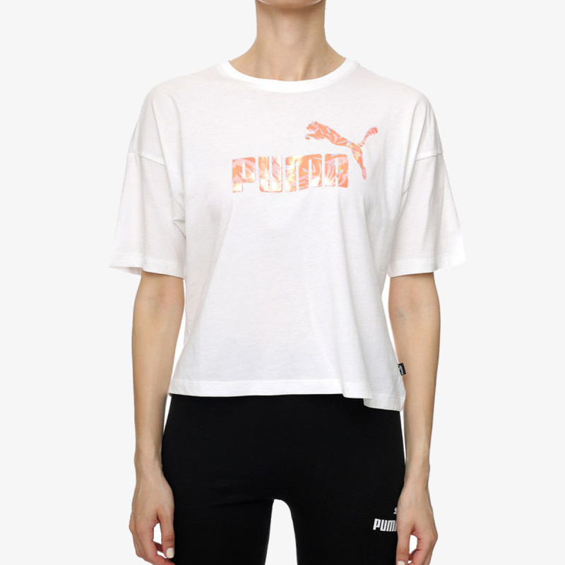 Puma Floral Vibes Cropped Tee 