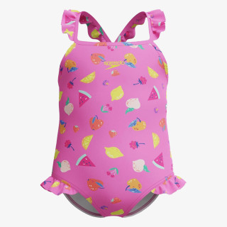 Speedo Print Frill Thinstrap One Piece 