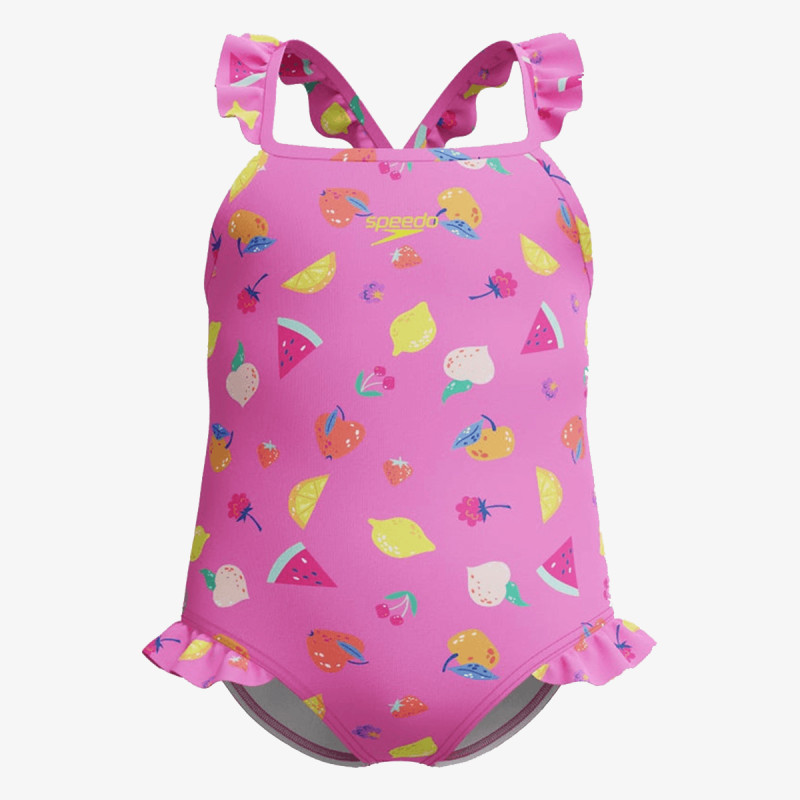 Speedo Print Frill Thinstrap One Piece 