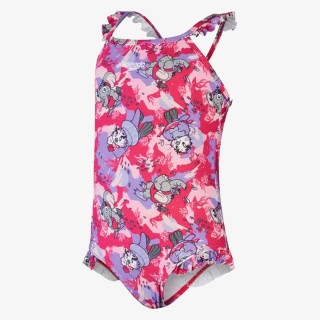 Speedo GIRLS LTS PRINTED FRILL THINSTRAP 