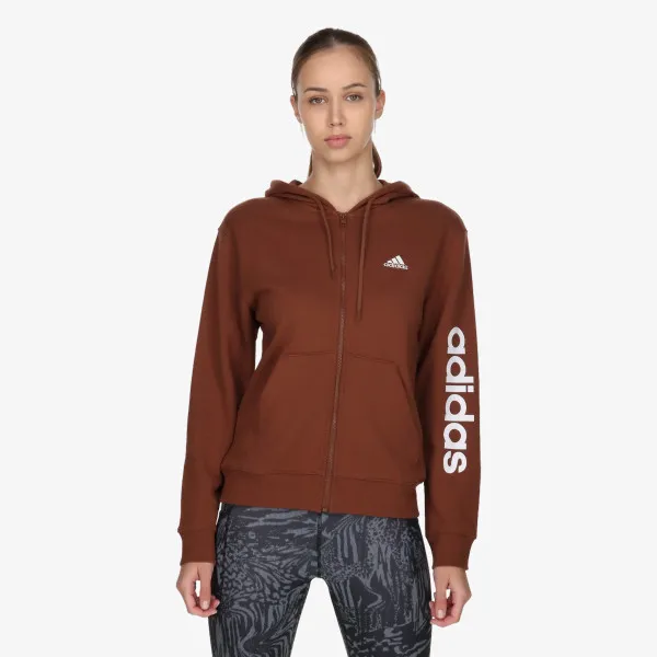 adidas Mikina Essentials Linear Full-Zip French Terry Hoodie 