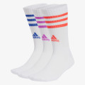 adidas Ponožky 3-Stripes Cushioned Crew – 3 páry 